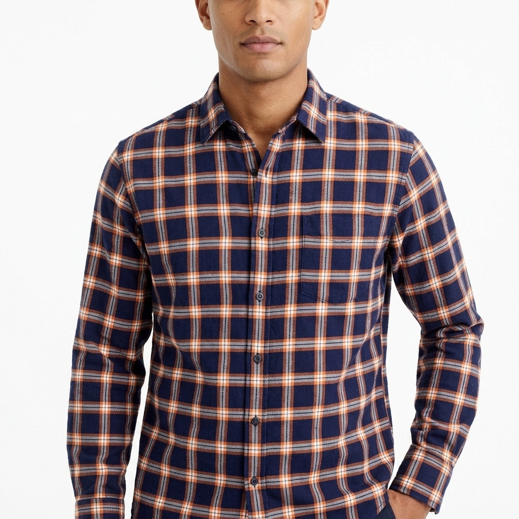 J.Crew Sign Blue Plaid Button-Up Shirt Men Size Xl